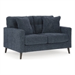 Bowery Hill Polyester Mid-Century Corner-blocked frame Navy Loveseat