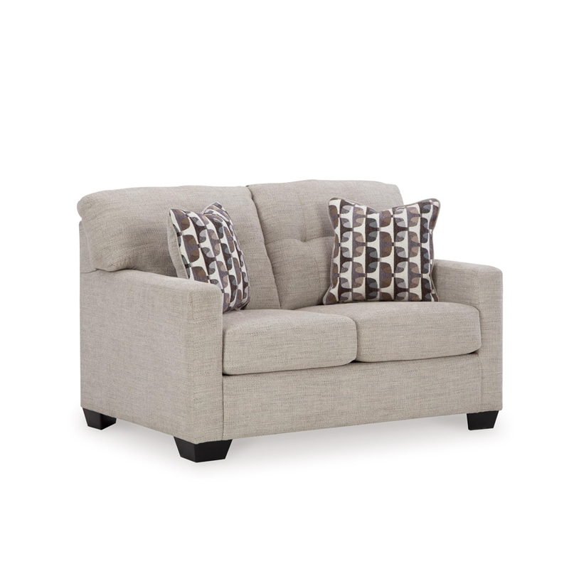 Bowery Hill Contemporary Corner-blocked frame Pebble Loveseat