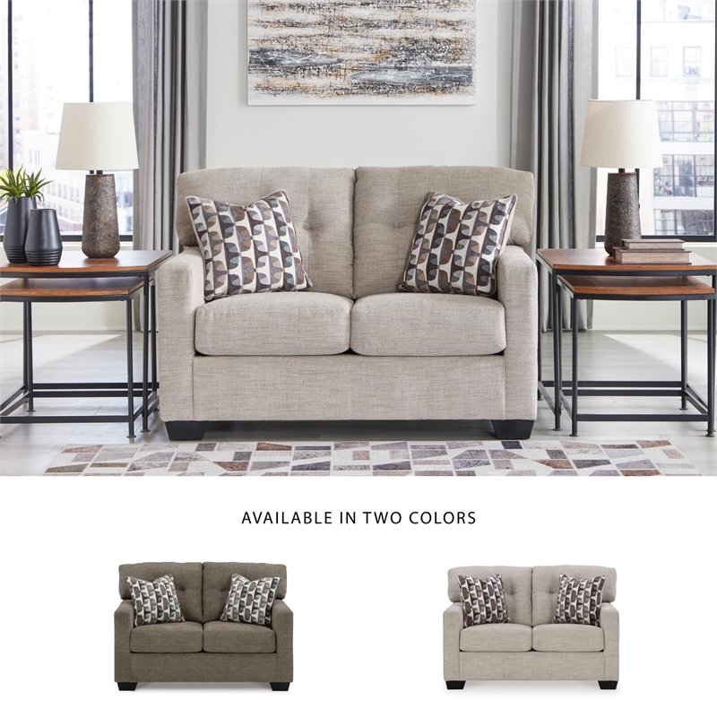 Bowery Hill Contemporary Corner-blocked frame Pebble Loveseat