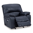 Bowery Hill Leather Contemporary Ocean Finish Power Recliner