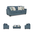 Bowery Hill Contemporary Corner-blocked frame Blue Queen Sofa Sleeper