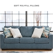 Bowery Hill Contemporary Corner-blocked frame Blue Queen Sofa Sleeper