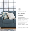 Bowery Hill Contemporary Corner-blocked frame Blue Queen Sofa Sleeper