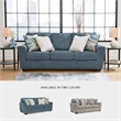 Bowery Hill Contemporary Corner-blocked frame Blue Queen Sofa Sleeper