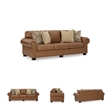 Bowery Hill Top Grain Leather Caramel Sleeper Sofa Rectangular Queen 101