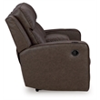 Bowery Hill Contemporary Brown Reclining Loveseat with Console