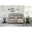 Bowery Hill Contemporary Pebble Reclining Loveseat with Console