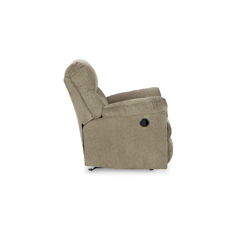 Bowery Hill Polyester Contemporary Pull-tab Reclining Motion Brown Recliner