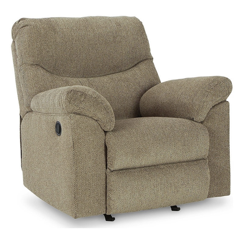 Bowery Hill Polyester Contemporary Pull-tab Reclining Motion Brown Recliner