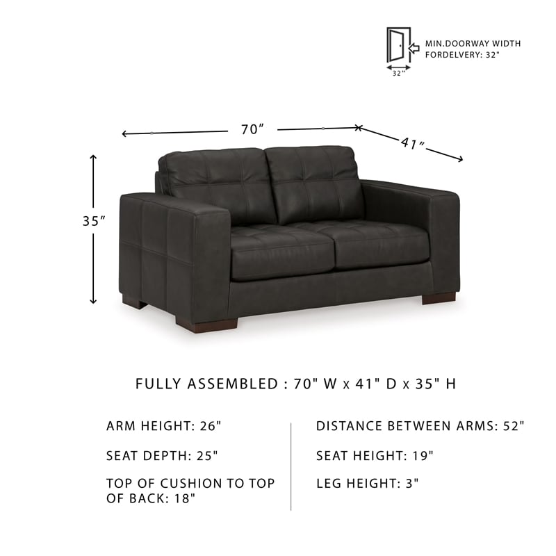 Bowery Hill Corner-blocked frame Loveseat with Exposed Feet and Faux Wood Finish