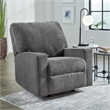 Bowery Hill Polyester Contemporary Pull-tab Reclining Motion Pewter Recliner