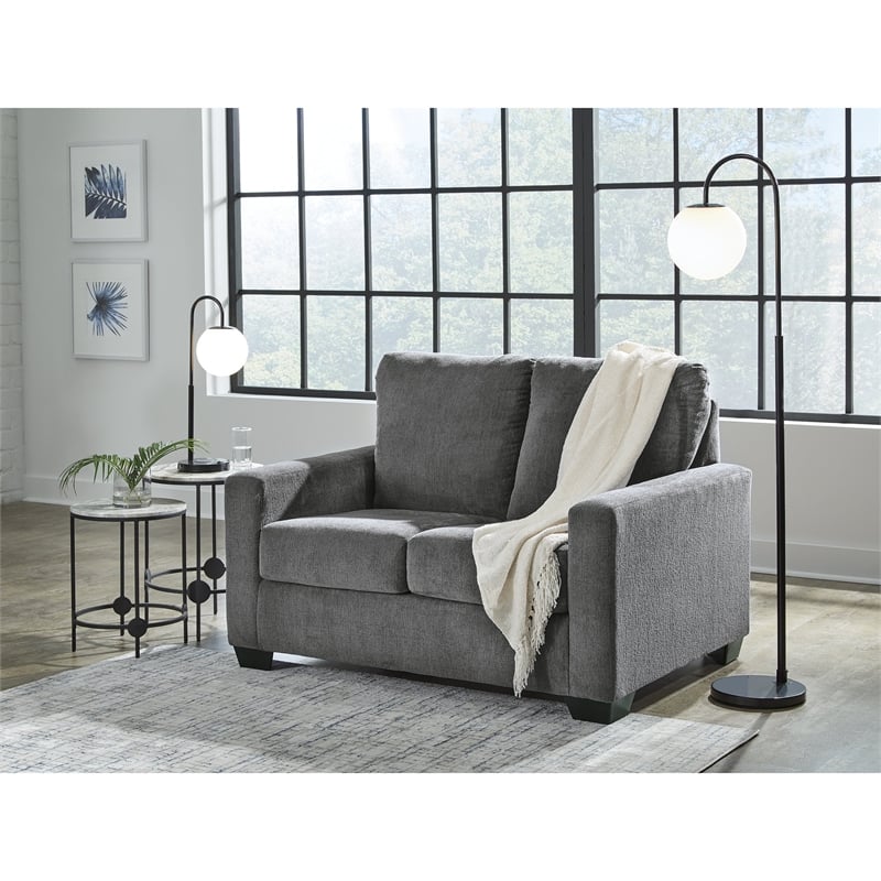 Bowery Hill Contemporary Corner-blocked frame Pewter Twin Sofa Sleeper