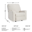 Bowery Hill Contemporary Snow Recliner with Pull Tab Reclining Motion