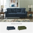 Bowery Hill Polyester Mid-Century Corner-blocked frame Navy Sofa