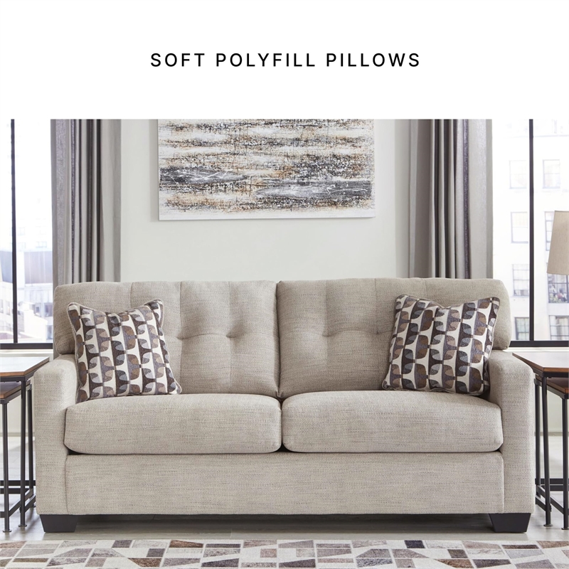 Bowery Hill Polyester Contemporary Corner-blocked frame Pebble Sofa