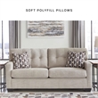 Bowery Hill Polyester Contemporary Corner-blocked frame Pebble Sofa