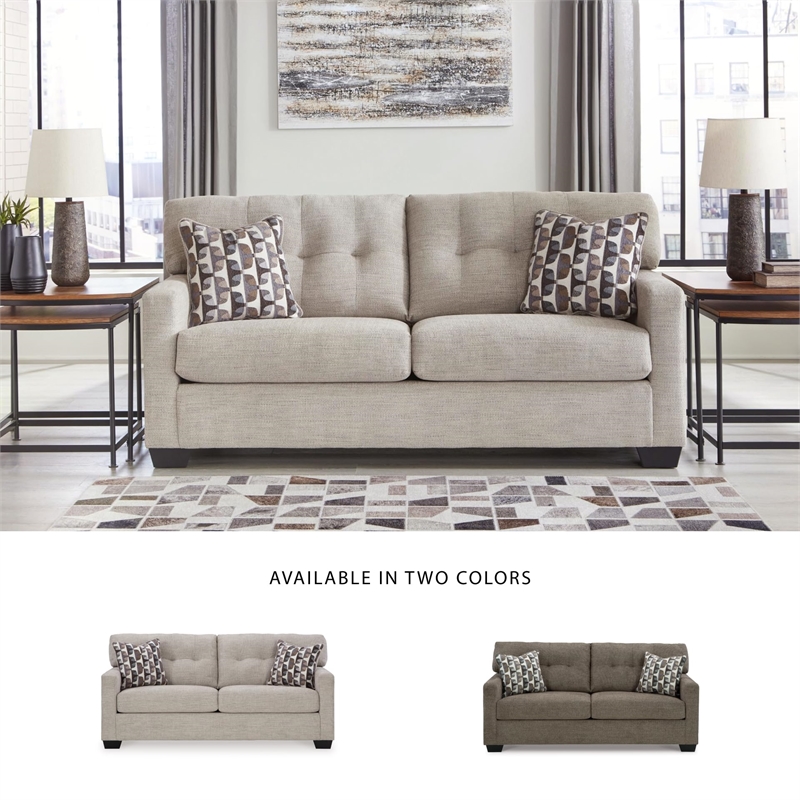 Bowery Hill Polyester Contemporary Corner-blocked frame Pebble Sofa