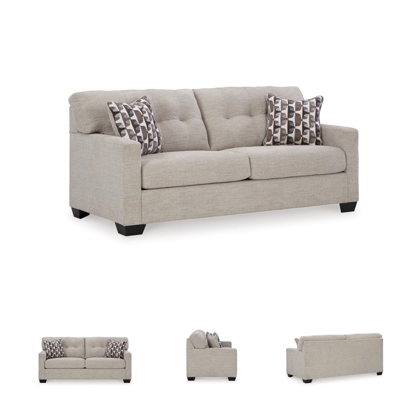 Bowery Hill Polyester Contemporary Corner-blocked frame Pebble Sofa