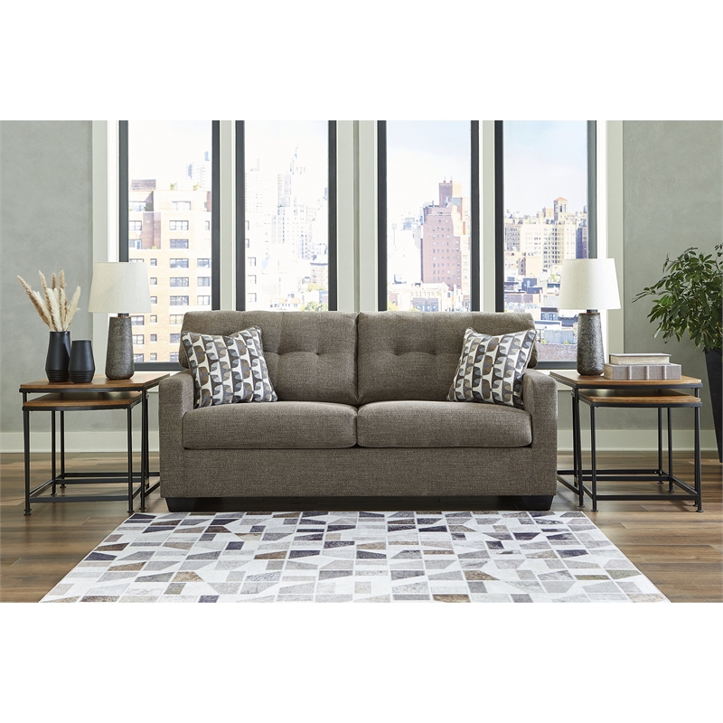 Bowery Hill Contemporary Corner-blocked frame Chocolate Sofa