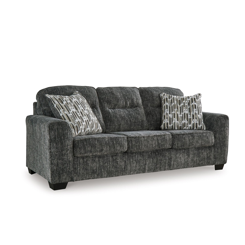 Bowery Hill Polyester Contemporary Corner-blocked frame Gunmetal Sofa