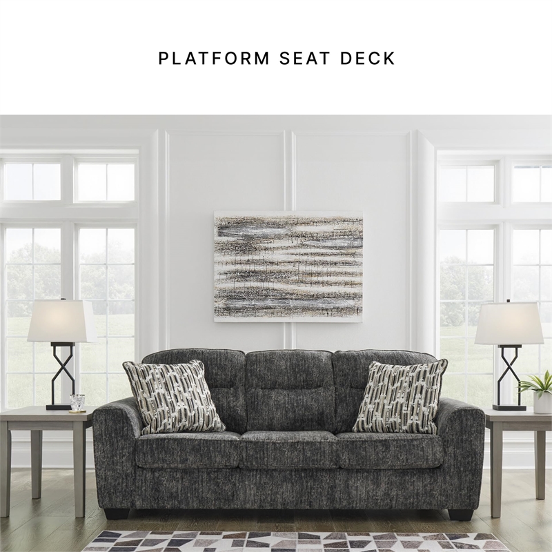 Bowery Hill Polyester Contemporary Corner-blocked frame Gunmetal Sofa