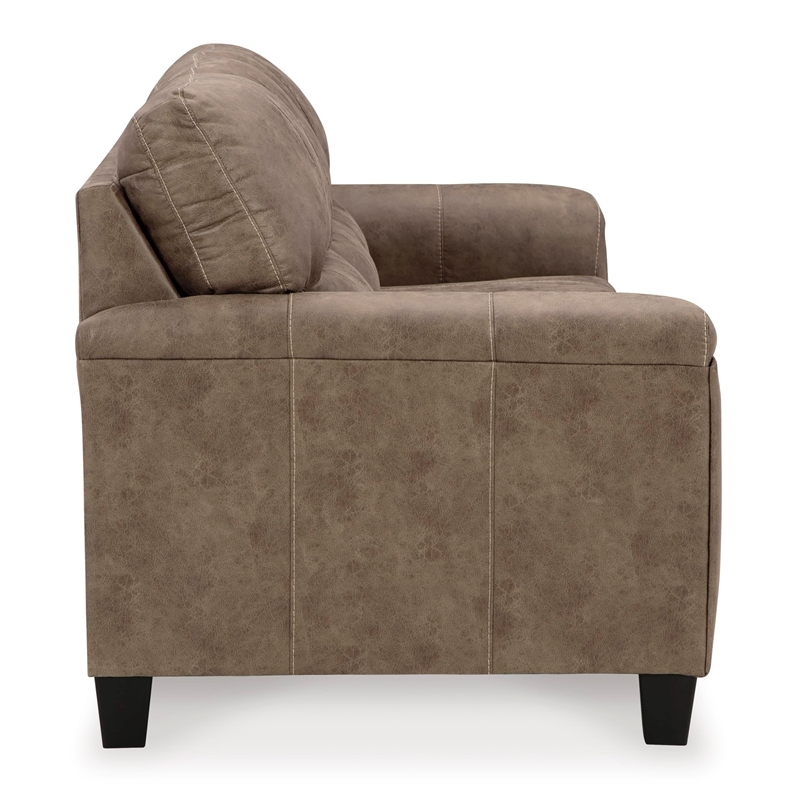 Bowery Hill Faux Leather Contemporary Corner-blocked frame Fossil Sofa