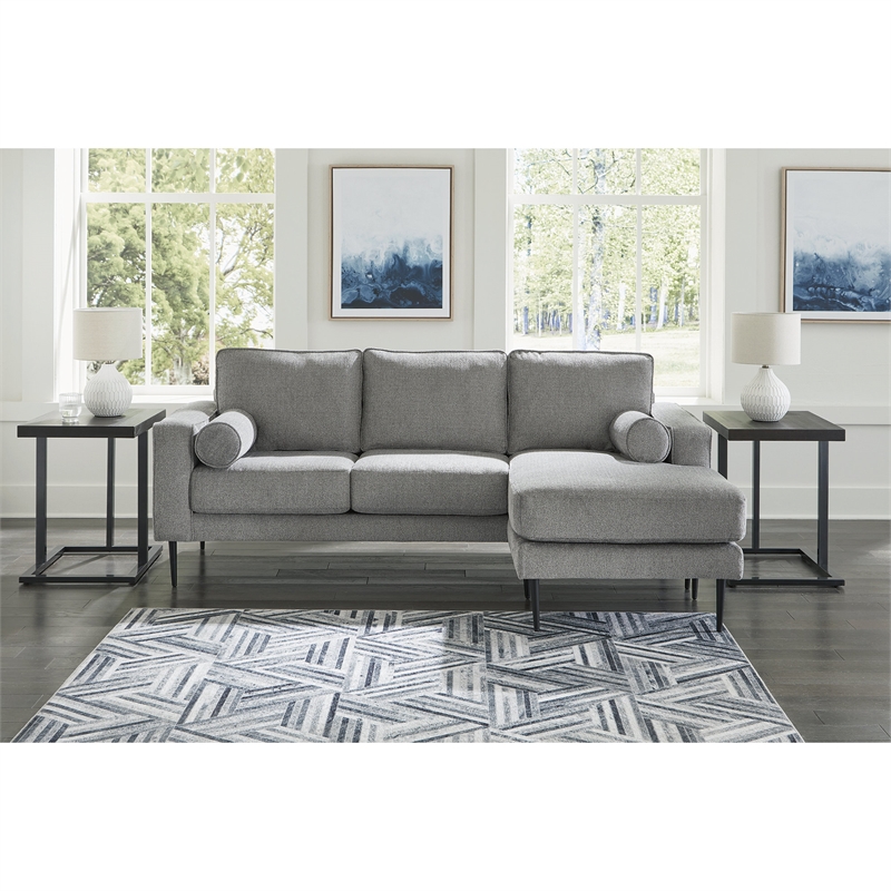 Bowery Hill Contemporary Corner-blocked frame Charcoal Sofa Chaise