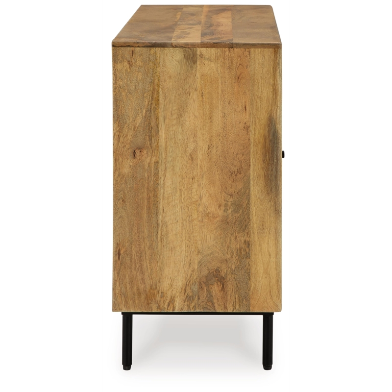 Bowery Hill Solid Wood Contemporary Brown & Black Accent Cabinet