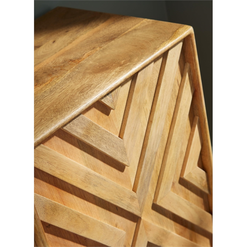 Bowery Hill Solid Wood Contemporary Brown & Black Accent Cabinet