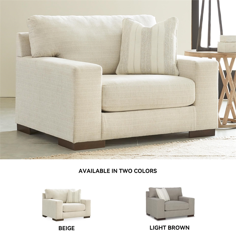 Bowery Hill Contemporary Corner-blocked frame Oversized Chair