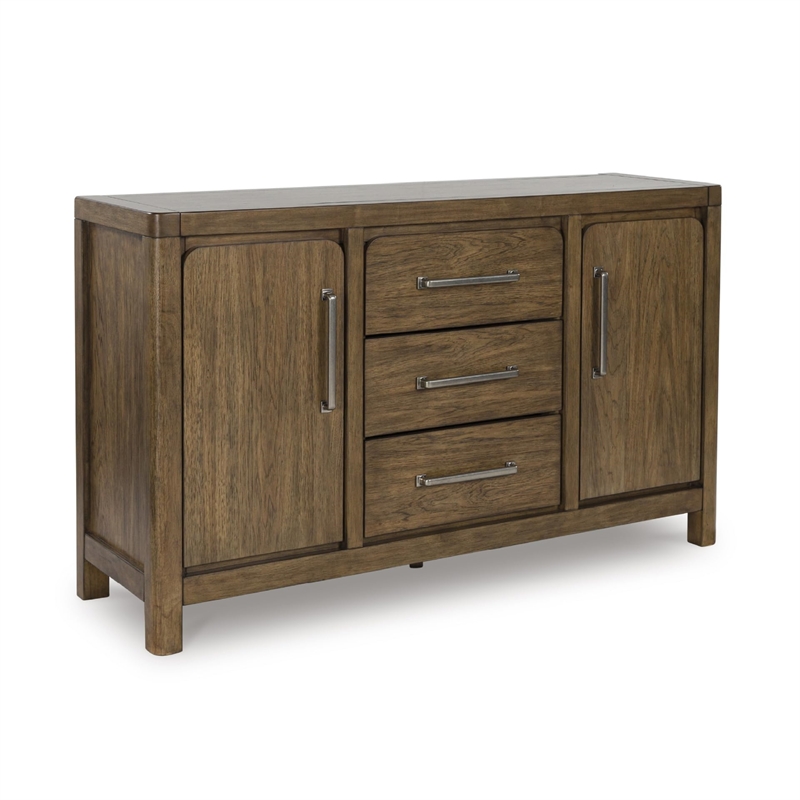 Bowery Hill Farmhouse Hardwood Solids Light Brown Dining Server