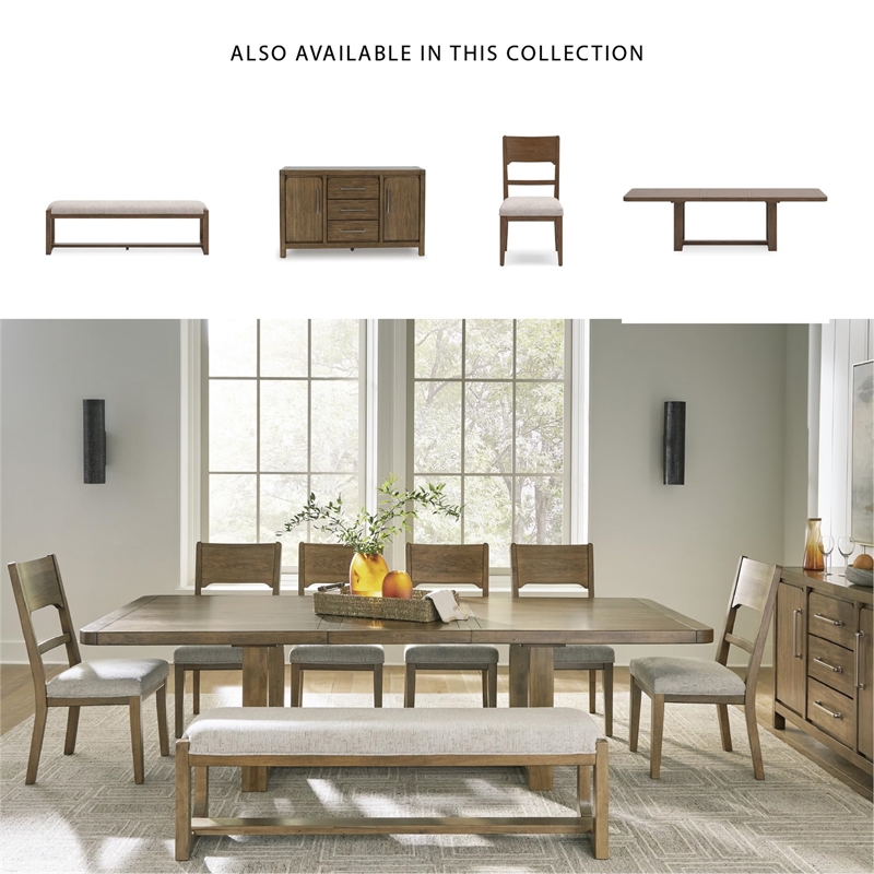 Bowery Hill Farmhouse Hardwood Solids Light Brown Dining Server
