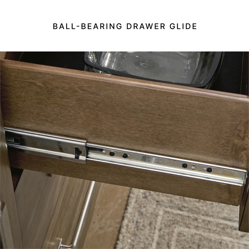 Bowery Hill Farmhouse Hardwood Solids Light Brown Dining Server