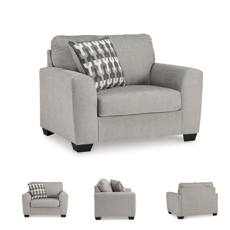Bowery Hill Contemporary Corner-blocked frame Flannel Oversized Chair