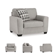 Bowery Hill Contemporary Corner-blocked frame Flannel Oversized Chair