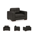 Bowery Hill Leather Modern Corner-blocked frame Oversized Chair