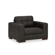 Bowery Hill Leather Modern Corner-blocked frame Oversized Chair