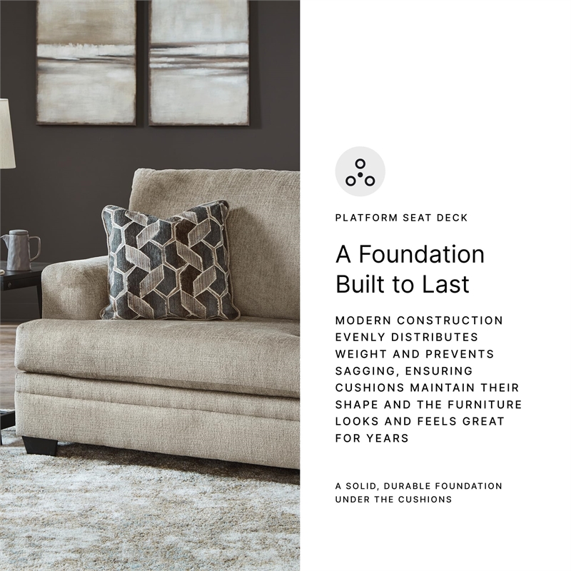 Bowery Hill Contemporary Corner-blocked frame Taupe Oversized Chair