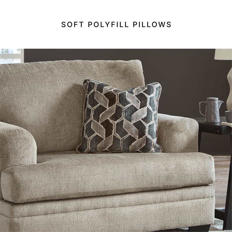 Bowery Hill Contemporary Corner-blocked frame Taupe Oversized Chair