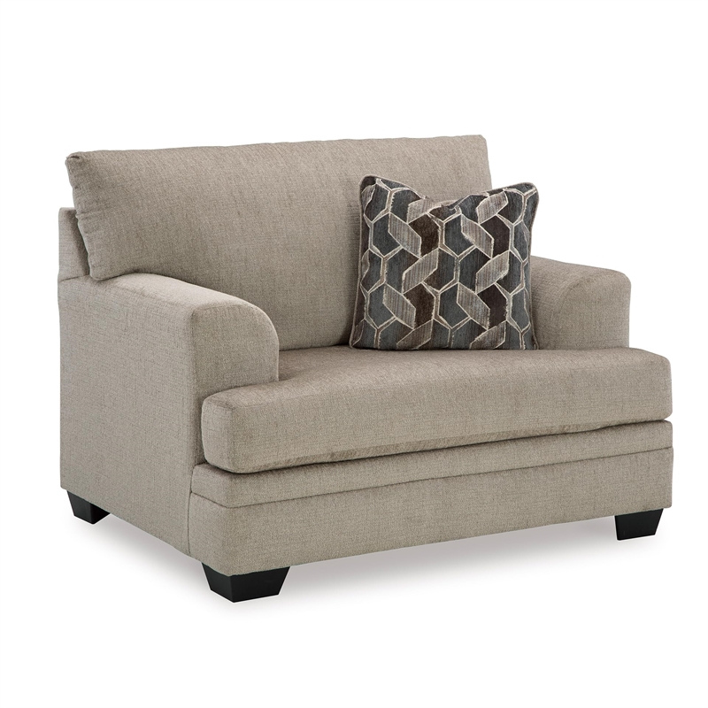 Bowery Hill Contemporary Corner-blocked frame Taupe Oversized Chair