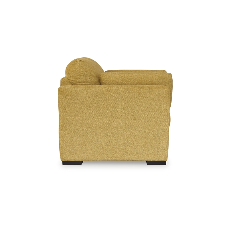 Bowery Hill Mid-Century Corner-blocked frame Yellow Oversized Chair