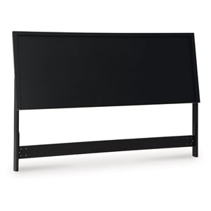 Bowery Hill Engineered Wood Contemporary Black King Panel Headboard