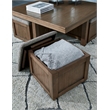 Bowery Hill Wood Contemporary Brown Coffee Table with 4 Stools