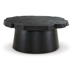Bowery Hill Solid Wood Contemporary Black Finish Coffee Table