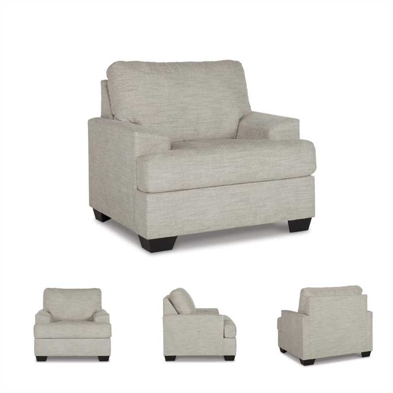 Bowery Hill Polyester Contemporary Corner-blocked frame Pebble Chair