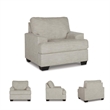 Bowery Hill Polyester Contemporary Corner-blocked frame Pebble Chair