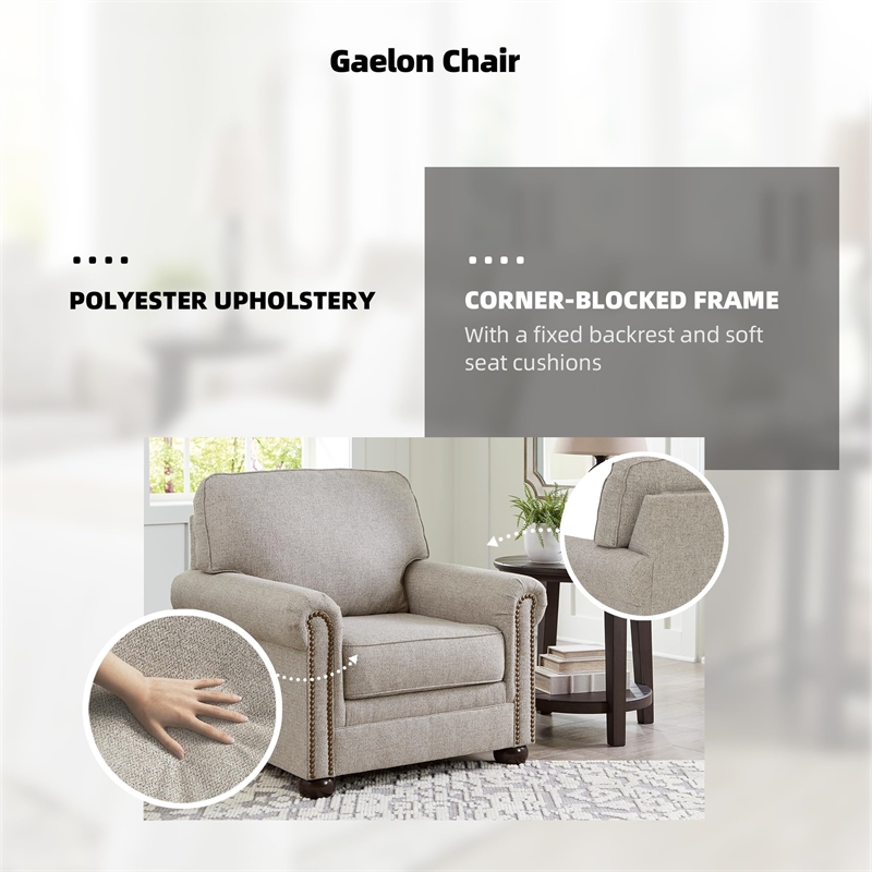 Bowery Hill Polyester Traditional Corner-blocked frame Dune Chair