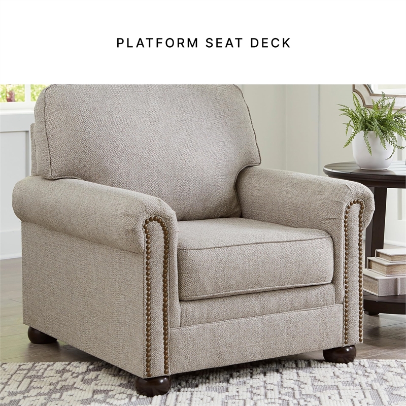Bowery Hill Polyester Traditional Corner-blocked frame Dune Chair