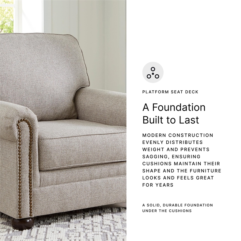 Bowery Hill Polyester Traditional Corner-blocked frame Dune Chair