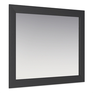 Bowery Hill Engineered Wood Contemporary Black Bedroom Mirror